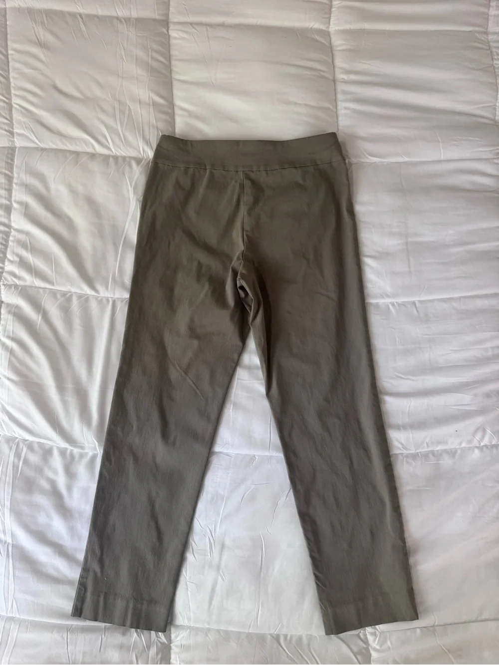Krazy Larry Taupe Pull On Ankle Pants Size 10 Stretch Career Office Neutral USA